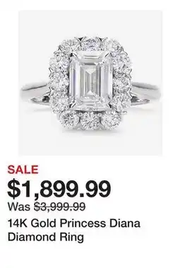 TSC Stores 14K Gold Princess Diana Diamond Ring offer