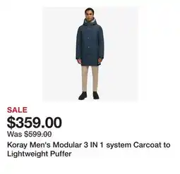 TSC Stores Koray Men's Modular 3 IN 1 system Carcoat to Lightweight Puffer offer