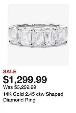 TSC Stores 14K Gold 2.45 ctw Shaped Diamond Ring offer