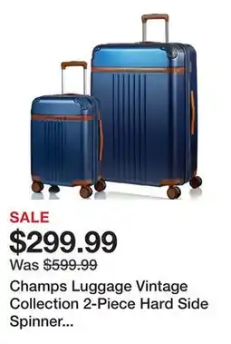 TSC Stores Champs Luggage Vintage Collection 2-Piece Hard Side Spinner Expandable Luggage Set offer