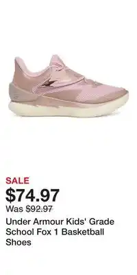 Sport Chek Under Armour Kids' Grade School Fox 1 Basketball Shoes offer