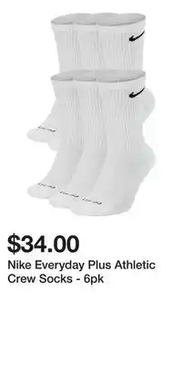 Sport Chek Nike Everyday Plus Athletic Crew Socks - 6pk offer