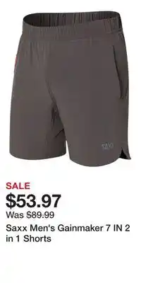 Sport Chek Saxx Men's Gainmaker 7 IN 2 in 1 Shorts offer