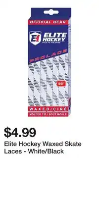 Sport Chek Elite Hockey Waxed Skate Laces - White/Black offer