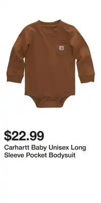 Mark's Carhartt Baby Unisex Long Sleeve Pocket Bodysuit offer