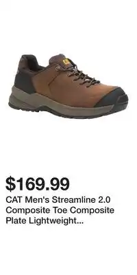 Mark's CAT Men's Streamline 2.0 Composite Toe Composite Plate Lightweight Leather Athletic Safety Shoes offer