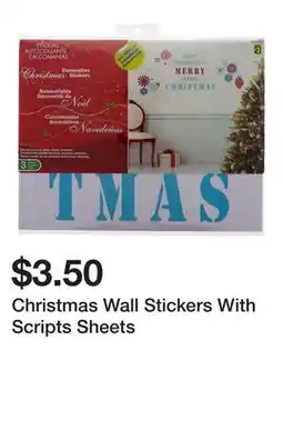 Dollarama Christmas Wall Stickers With Scripts Sheets offer