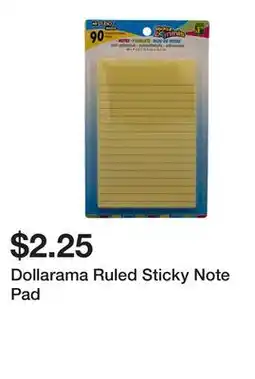 Dollarama Dollarama Ruled Sticky Note Pad offer