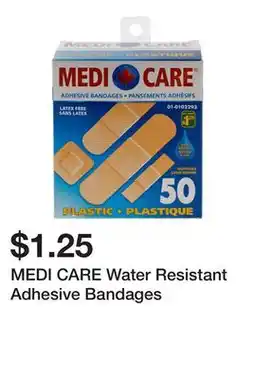Dollarama MEDI CARE Water Resistant Adhesive Bandages offer