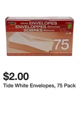 Dollarama Tide White Envelopes, 75 Pack offer