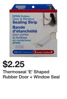 Dollarama Thermoseal 'E' Shaped Rubber Door + Window Seal offer