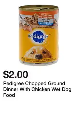 Dollarama Pedigree Chopped Ground Dinner With Chicken Wet Dog Food offer