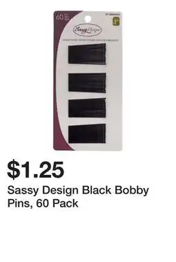 Dollarama Sassy Design Black Bobby Pins, 60 Pack offer