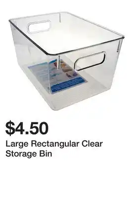 Dollarama Large Rectangular Clear Storage Bin offer