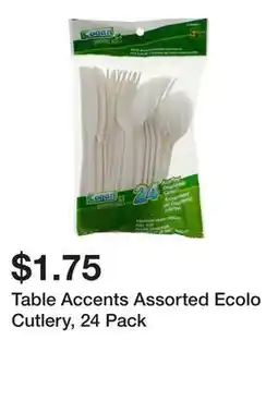 Dollarama Table Accents Assorted Ecolo Cutlery, 24 Pack offer