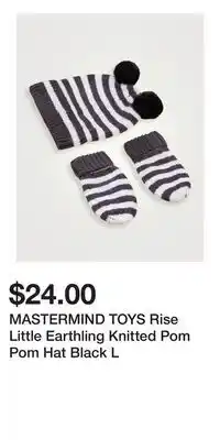 Holt Renfrew MASTERMIND TOYS Rise Little Earthling Knitted Pom Pom Hat Black L offer