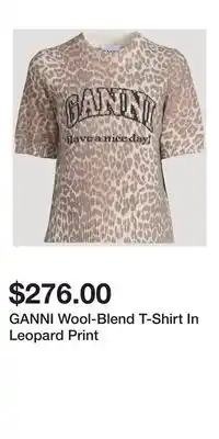 Holt Renfrew GANNI Wool-Blend T-Shirt In Leopard Print offer