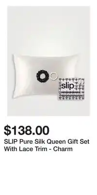 Holt Renfrew SLIP Pure Silk Queen Gift Set With Lace Trim - Charm offer