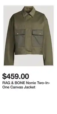 Holt Renfrew RAG & BONE Nonie Two-In-One Canvas Jacket offer
