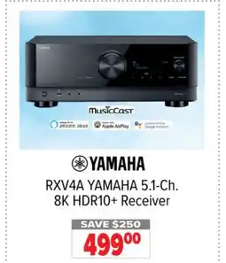 2001 Audio Video RXV4A YAMAHA 5.1-Ch. 8K HDR10 + Receiver offer
