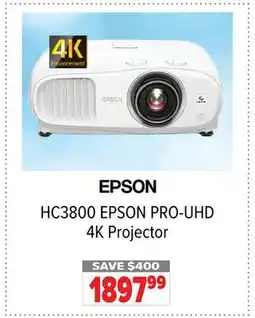 2001 Audio Video HC3800 EPSON PRO-UHD 4K Projector offer