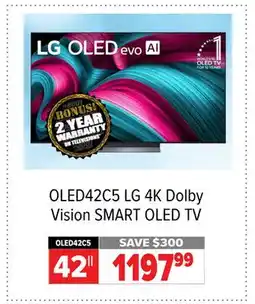 2001 Audio Video OLED42C5 LG 42 4K Dolby Vision SMART OLED TV offer