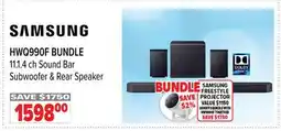 2001 Audio Video HWQ990F BUNDLE 11.1. 4 ch Sound Bar Subwoofer & Rear Speaker offer