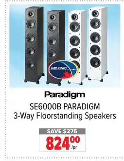 2001 Audio Video SE6000B PARADIGM 3-Way Floorstanding Speakers offer