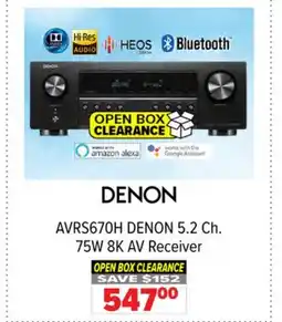 2001 Audio Video AVRS670H DENON 5.2 Ch 75W 8K AV Receiver offer