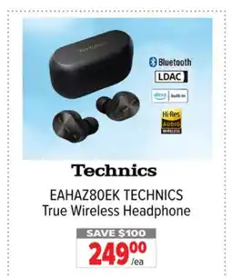 2001 Audio Video EAHAZ80EK TECHNICS True Wireless Headphone offer