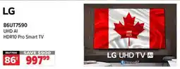 2001 Audio Video 86UT7590 LG UHD AI HDR10 Pro Smart TV offer