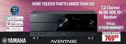 2001 Audio Video Yamaha 7.2-Channel 4K/8K HDR 10+ Receiver offer