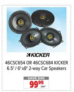 2001 Audio Video KICKER 46CSC654 OR 46CSC684 KICKER 6.5 / 6X8 2-way Car Speakers offer