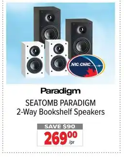 2001 Audio Video SEATOMB PARADIGM 2-Way Bookshelf Speakers offer
