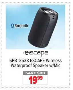 2001 Audio Video ESCAPE SPBT3538 Wireless Waterproof Speaker w/Mic offer