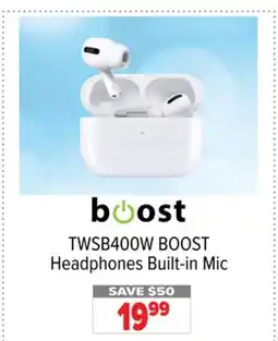 2001 Audio Video TWSB400W BOOST Headphones Built-in Mic offer