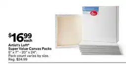 Michaels Artist's Loft Super value Canvas Packs offer