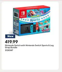 Staples Nintendo Switch with Nintendo Switch Sports & Leg Strap Bundle offer