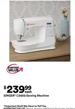 Michaels SINGer C5650 Sewing machine offer