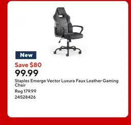 Staples Staples Emerge Vector Luxura Faux Leather Gaming Chair offer