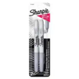 Staples Sharpie Fine Tip Metallic Permanent Markers, Silver, 2 Pack offer