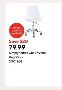 Staples Simply Office Chair White offer