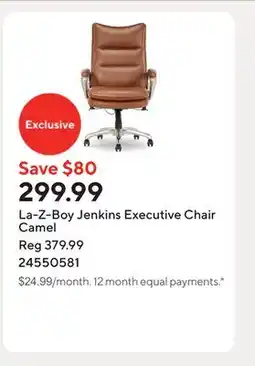 Staples La-Z-Boy Jenkins Executive Chair Camel offer