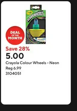 Staples Crayola Colour Wheels - Neon offer