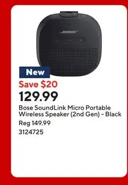 Staples Bose SoundLink Micro Portable Wireless Speaker (2nd Gen) - Black offer
