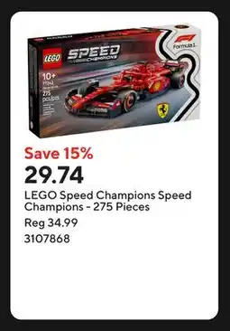 Staples LEGO Speed Champions Speed Champions - 275 Pieces offer