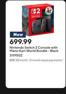 Staples Nintendo Switch 2 Console with Mario Kart World Bundle - Black offer