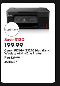 Staples Canon PIXMA G3270 MegaTank Wireless All-in-One Printer offer