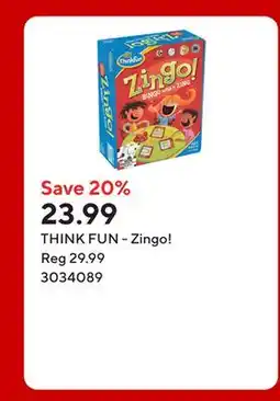 Staples THINK FUN - Zingo! offer