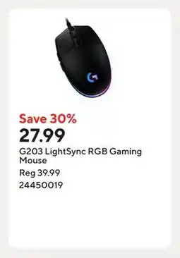 Staples G203 LightSync RGB Gaming Mouse offer